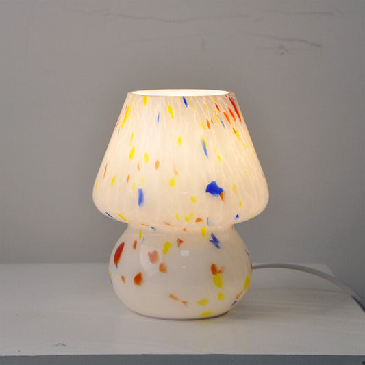 Modern Creative Watercolor Mushroom Glass 1-Light Table Lamp