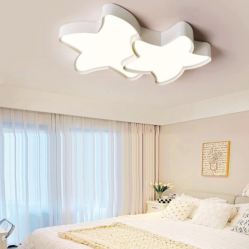 Modern Simplicity Iron Acrylic Star Shade LED Flush Mount Ceiling Light For Living Room
