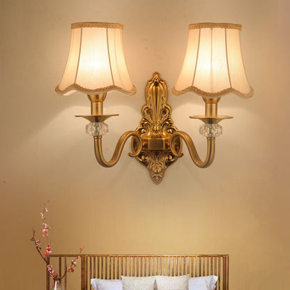 Modern Luxury Hardware Fabric 1/2-Light Wall Sconce Lamp For Living Room