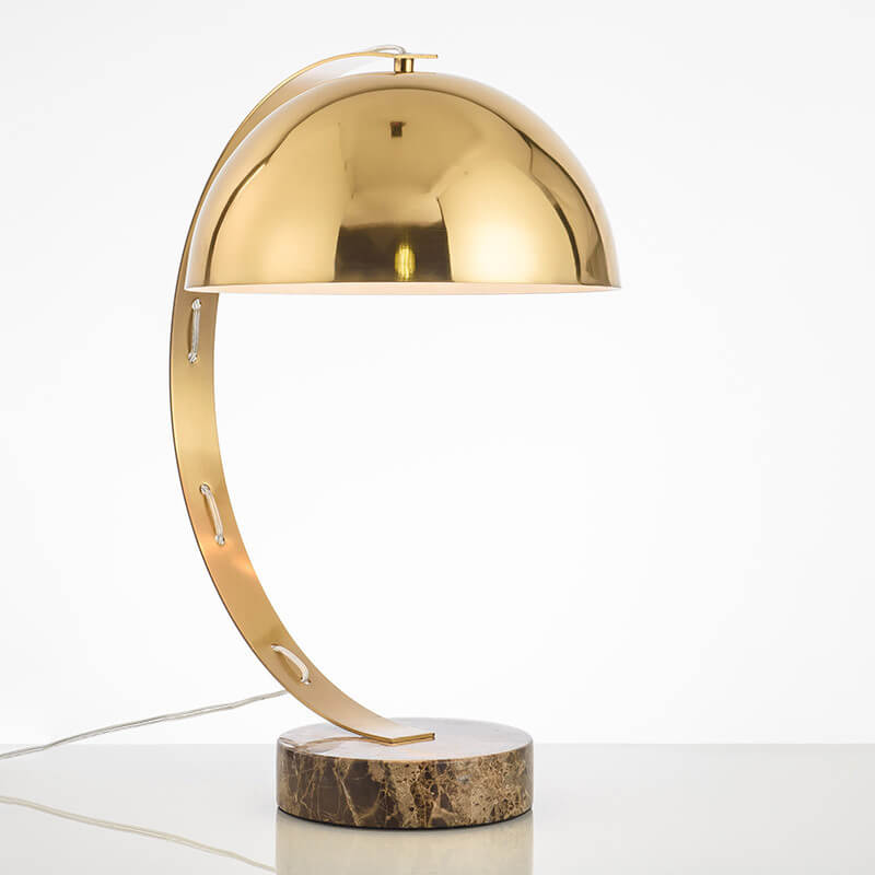 Modern Creative Bending Gold Hardware Marble Base 1-Light Table Lamp