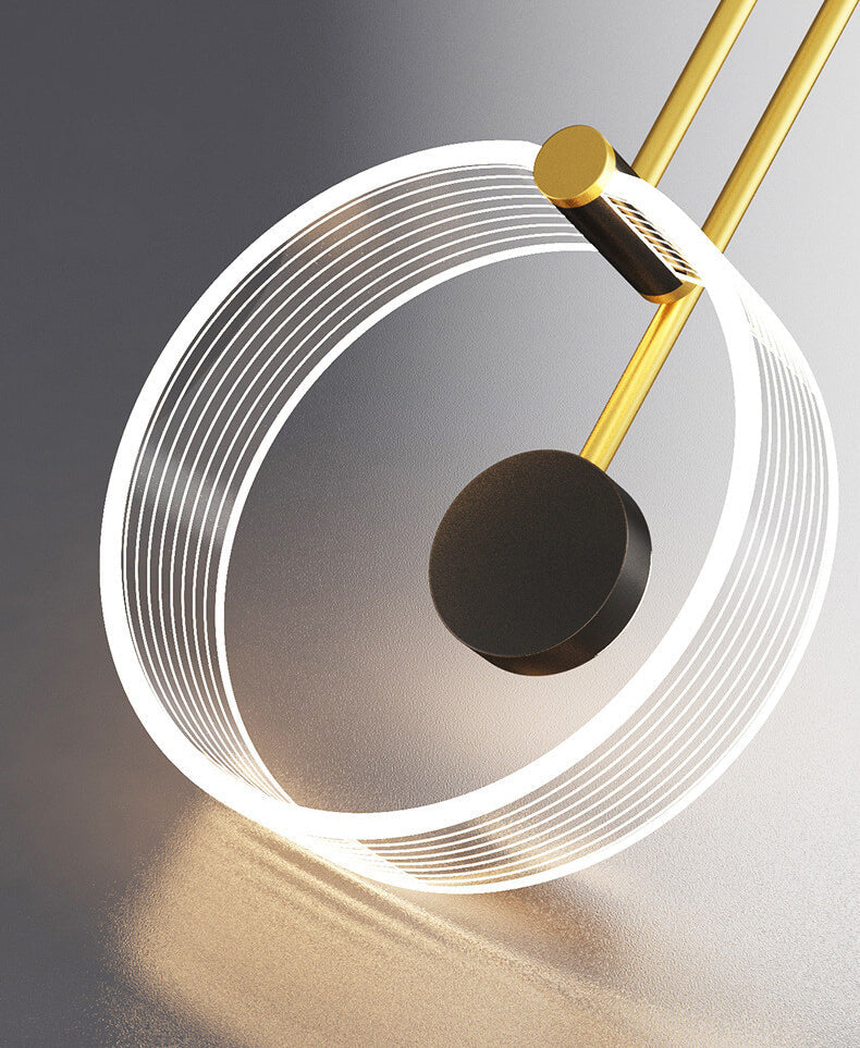 مصباح معلق LED طويل الخط بتصميم حلقة إبداعية فاخرة من Nordic Light 