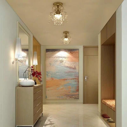 Modern Simple Crystal Flower-Shaped 1/3-Light Semi-Flush Mount Ceiling Light