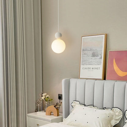 Contemporary Nordic PE Globe Ball Iron 1-Light Pendant Light For Bedroom