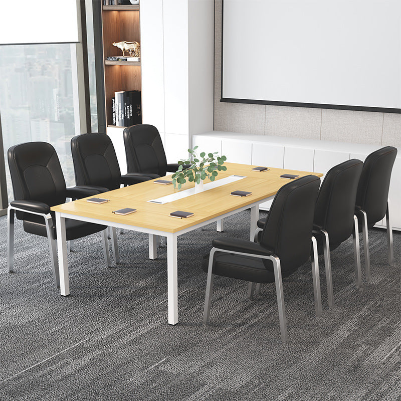 Modern Minimalist Square PU Leather Stainless Steel Dining Chair Backrest Arm For Dining Room