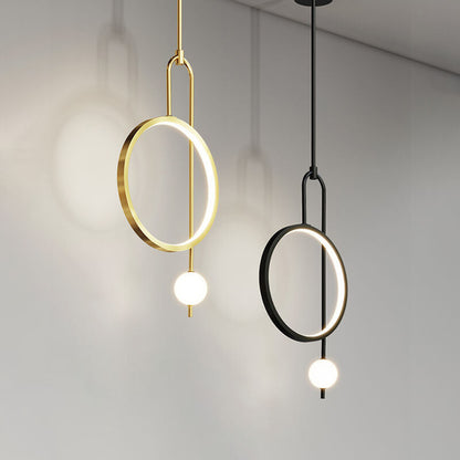 European Minimalist Light Luxury Circular Hardware Acrylic LED Chandelier