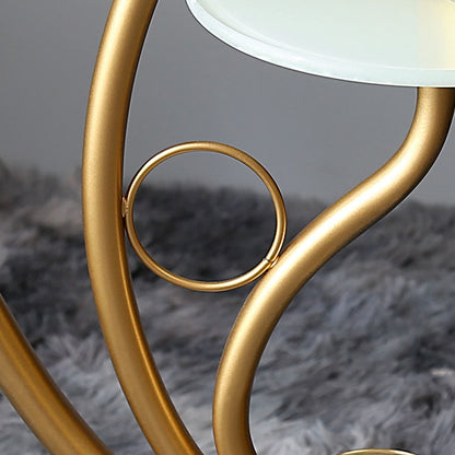 Modern Minimalist Marble Table Iron Linen Glass 1-Light Standing Floor Lamp