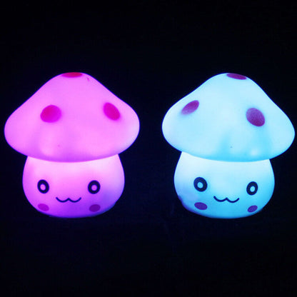 Creative Seven Color Emoji Mushroom LED Night Light Table Lamp