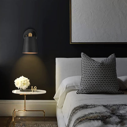 Contemporary Industrial Cylinder Iron 1-Light Wall Sconce Lamp For Bedroom