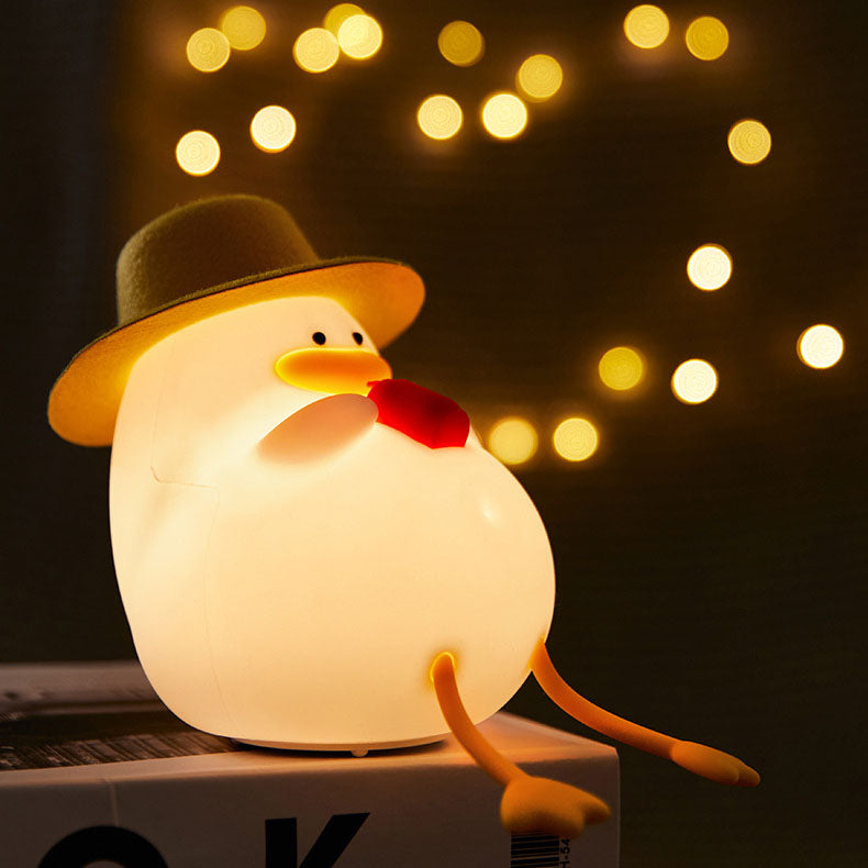 Creative Cartoon Silicone Duck Pat  LED Night Light Table Lamp