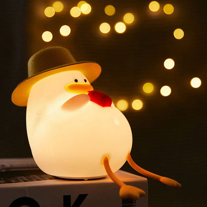 Creative Cartoon Silicone Duck Pat  LED Night Light Table Lamp