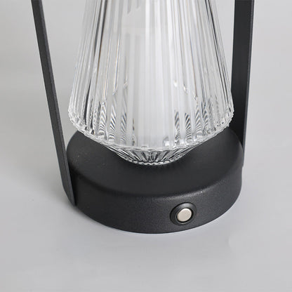 Contemporary Retro Iron Acrylic Elliptical Conic LED Hanging Rechargeable Table Lamp For Bedside
