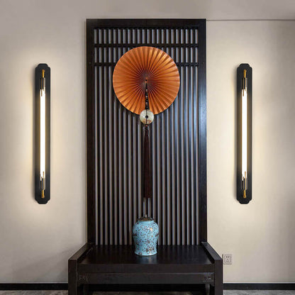 Modern Minimalist All Copper Straight Strip LED Wall Sconce Lamp