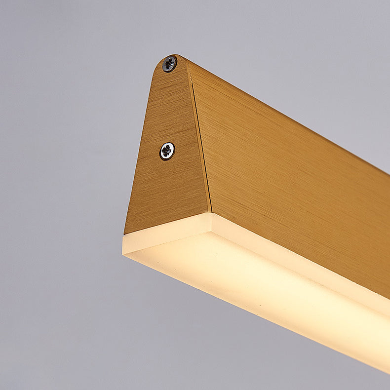 مصباح معلق LED مستطيل الشكل طويل من الألومنيوم بتصميم عصري بسيط لغرفة الطعام 