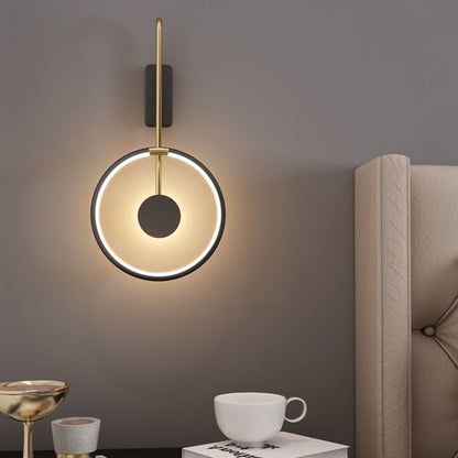 مصباح حائط LED دائري من الأكريليك بتصميم عصري بسيط بجانب السرير 