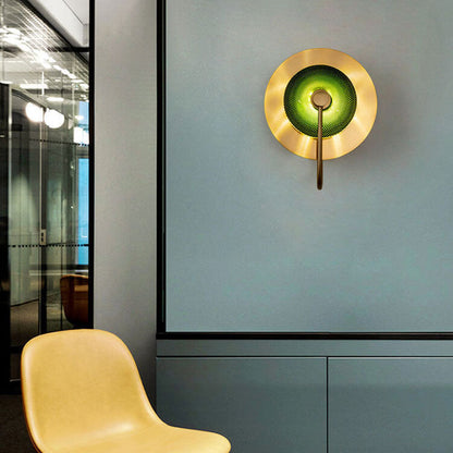 مصباح حائط LED دائري فاخر من Nordic Light مصنوع من المعدن والزجاج 