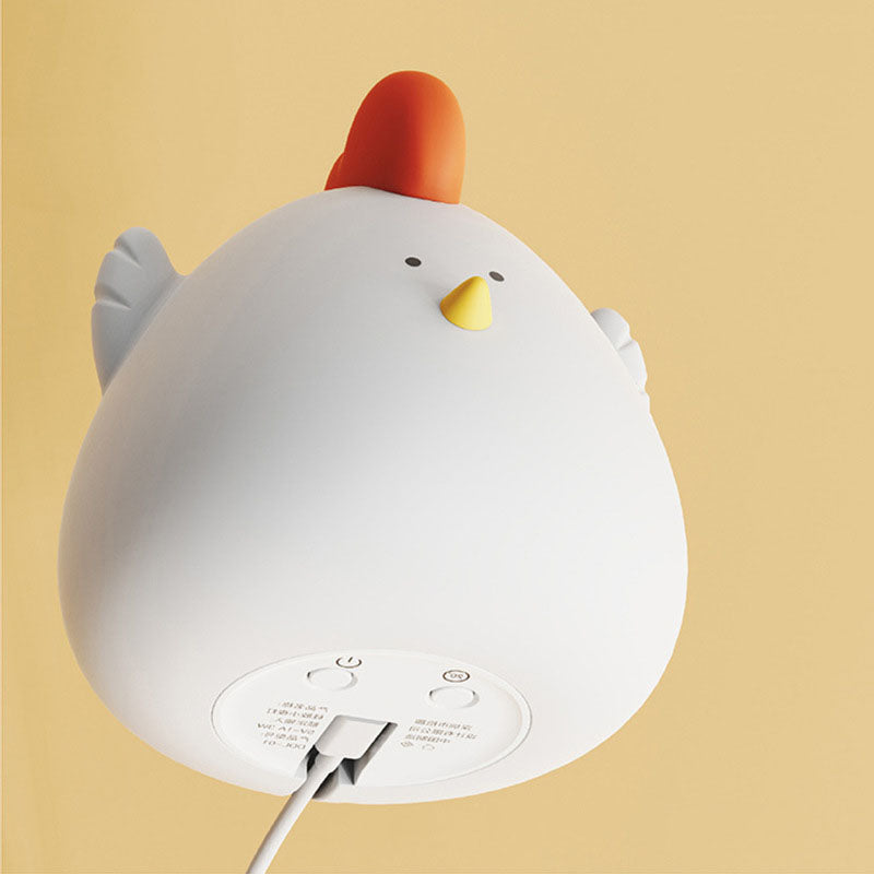 Creative Cartoon Silicone Little Fat Chicken LED USB Pat  Night Light Table Lamp