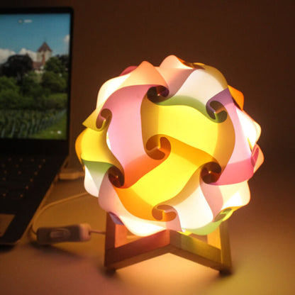 Creative DIY Round Hydrangea Combination Design LED Night Light Table Lamp