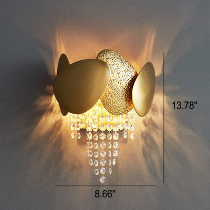 Modern Luxury Crystal Tassel Gold 2/3 Light Wall Sconce Lamp