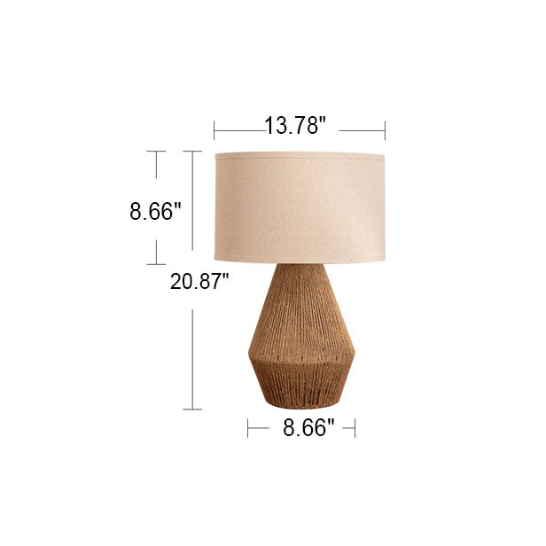 Japanese Vintage Hemp Rope Weaving Base Fabric 1-Light Table Lamp