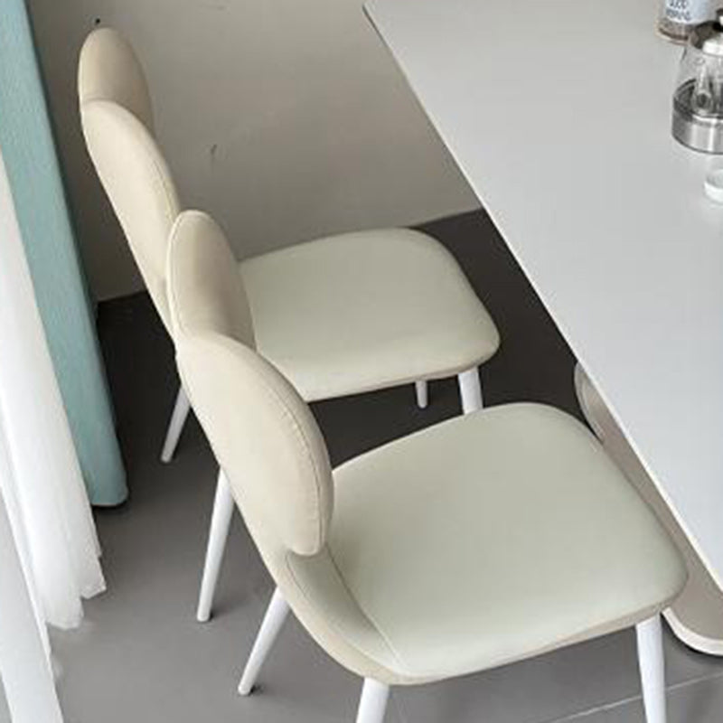 Contemporary Nordic Faux Leather Steel Square Bow Tie Dining Chair Backrest For Dining Room