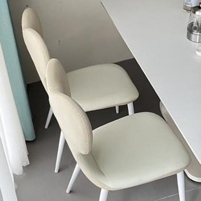 Contemporary Nordic Faux Leather Steel Square Bow Tie Dining Chair Backrest For Dining Room