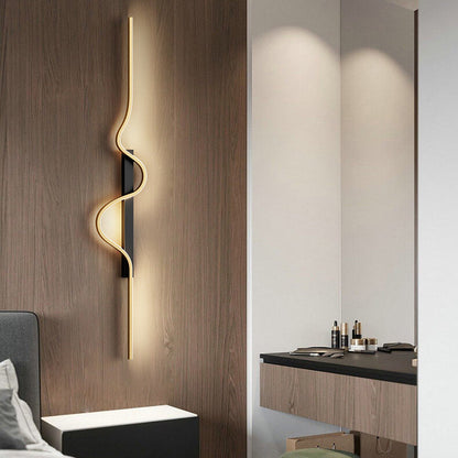 مصباح حائط LED من الألومنيوم بتصميم موجة طويلة عصري وبسيط لغرفة المعيشة