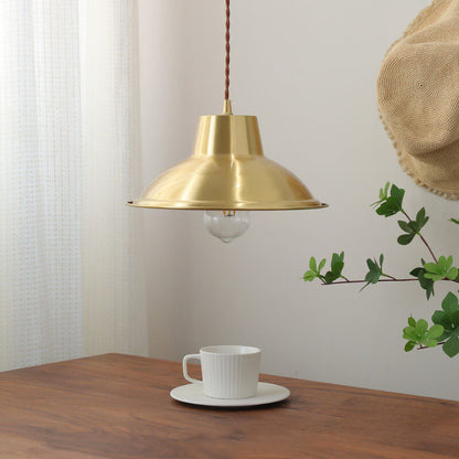 Japanese Minimalist Brass 1-Light Pendant Light