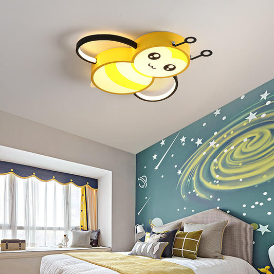 Cartoon Creative Bees Acrylic Iron LED Flush Mount Ceiling Light