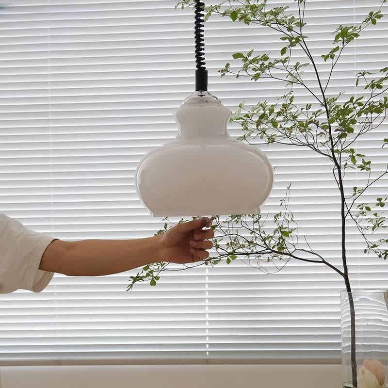 Contemporary Nordic Spherical Iron Glass 1-Light Pendant Light For Dining Room