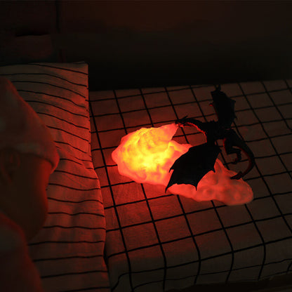 Creative 3D Printed Volcano Dragon LED Night Light Table Lamp