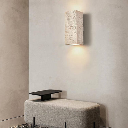 Retro Wabi-sabi Square Column Hand Sculpted LED Wall Sconce Lamp
