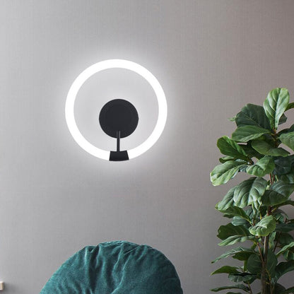 Contemporary Simplicity Circle Acrylic Shade LED Wall Sconce Lamp For Bedroom