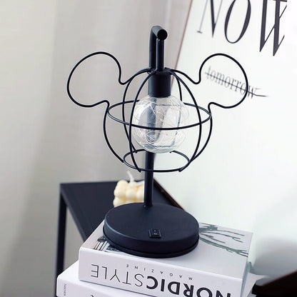Creative Mouse Metal Cage LED Decorative Battery Table Lamp
