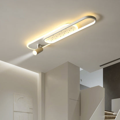 مصباح LED مستطيل الشكل مصنوع من الحديد الأكريليك بتصميم عصري بسيط، مثبت في السقف للممر 