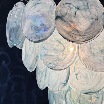 Traditional French Flower Shaped Iron Glass 5/9/12 Light Chandelier For Living Room