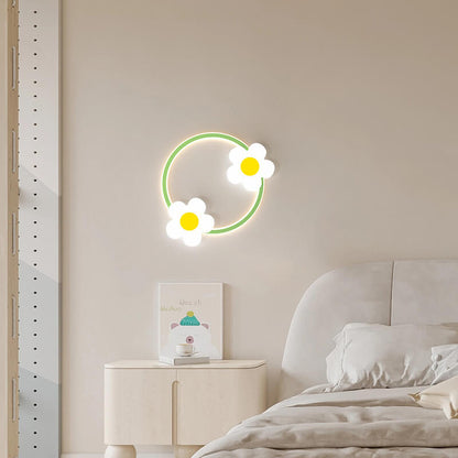 مصباح حائط LED بتصميم دوار الشمس من الأكريليك بتصميم عصري بسيط من الحديد 