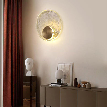 مصباح حائط LED دائري من الكريستال بتصميم تموجات مائية فاخر معاصر لغرفة المعيشة 