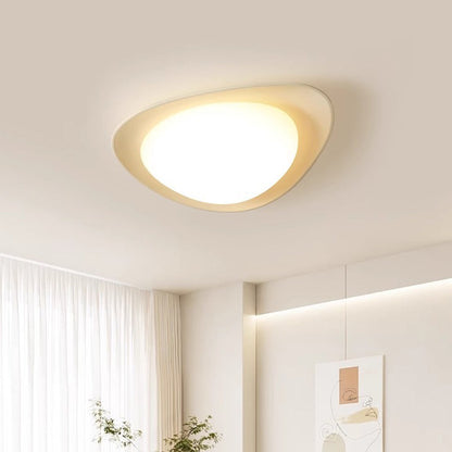モダンでミニマリストな石畳楕円形樹脂PE LEDフラッシュマウントシーリングライト（寝室用） 