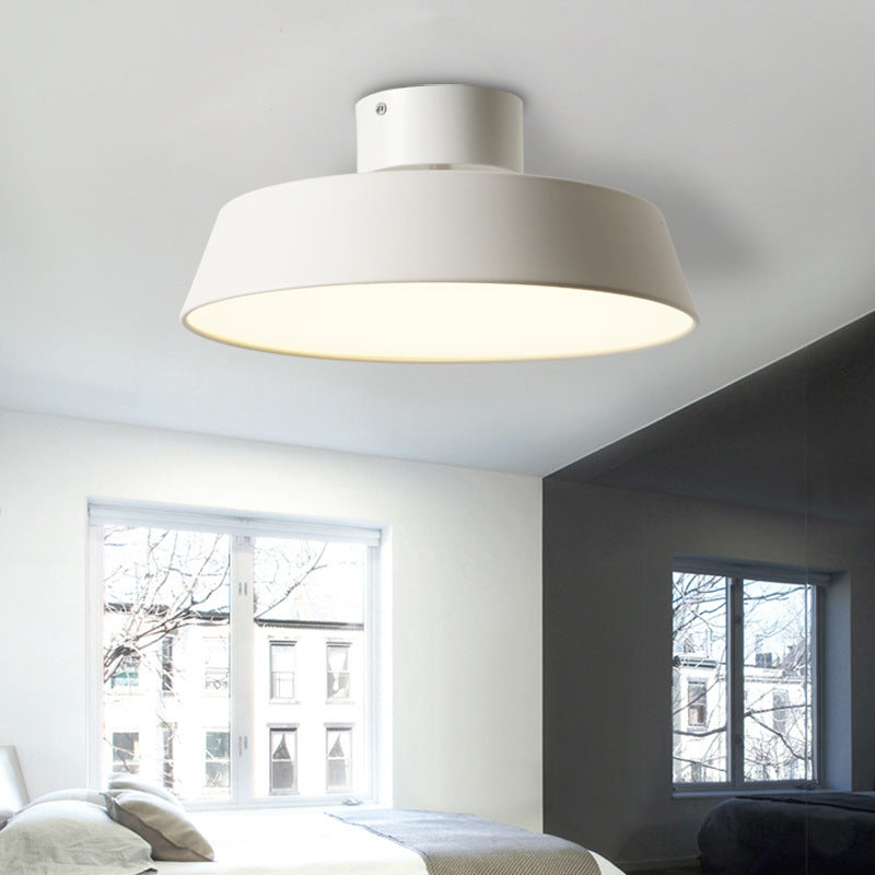 Nordic Minimalist Round Pot Iron LED Flush Mount Ceiling Light