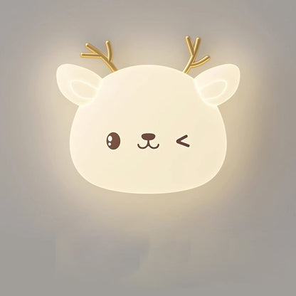 Modern Simplicity Kids Iron PE Deer Elliptical LED Flush Mount Ceiling Light For Bedroom