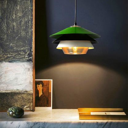 مصباح معلق متعدد الطبقات من الحديد بتصميم قبة بسيط من Nordic Simplicity، مصباح واحد 