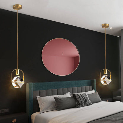Modern Simplicity Crystal Square 1-Light Pendant Light For Bedroom
