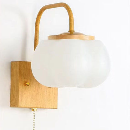 French Simple Cream Style Raw Kapok 1-Light Wall Sconce Lamp