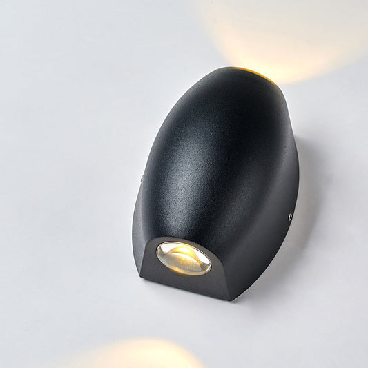 مصباح حائط LED مستطيل الشكل من الألومنيوم والزجاج بتصميم عصري بسيط للحديقة 