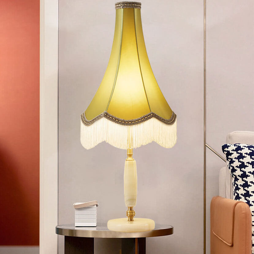 French Retro Court Tassel Copper 1-Light Table Lamp