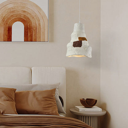 Japanese Wabi-sabi Pure White 1-Light Pendant Light