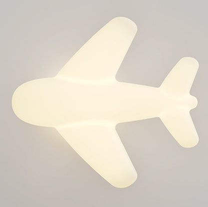 Modern Simplicity Kids Iron PE Airplane LED Semi-Flush Mount Ceiling Light For Bedroom