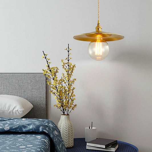 Contemporary Scandinavian Orb All Copper Glass 1-Light Pendant Light For Living Room