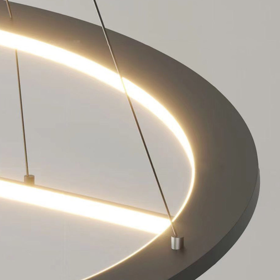 ثريا LED منحنية من الألومنيوم والسيليكون بتصميم عصري بسيط لغرفة المعيشة