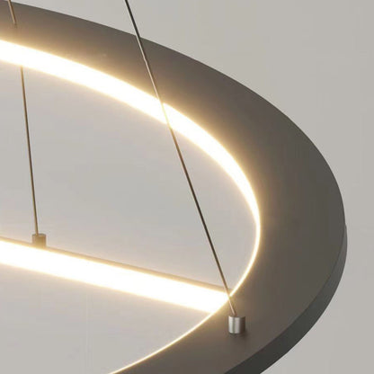 ثريا LED منحنية من الألومنيوم والسيليكون بتصميم عصري بسيط لغرفة المعيشة